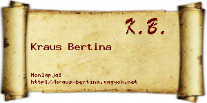 Kraus Bertina névjegykártya
